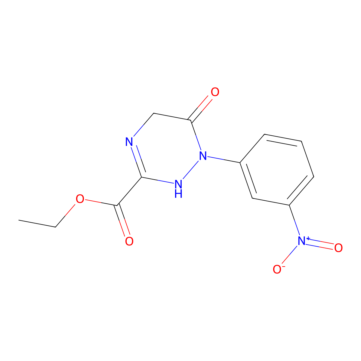 Ethyl 1-(3-nitrophenyl)-6-oxo-1,4,5,6-tetrahydro-1,2,4-triazine-3-carboxylate molecular structure, CAS 1049874-06-7