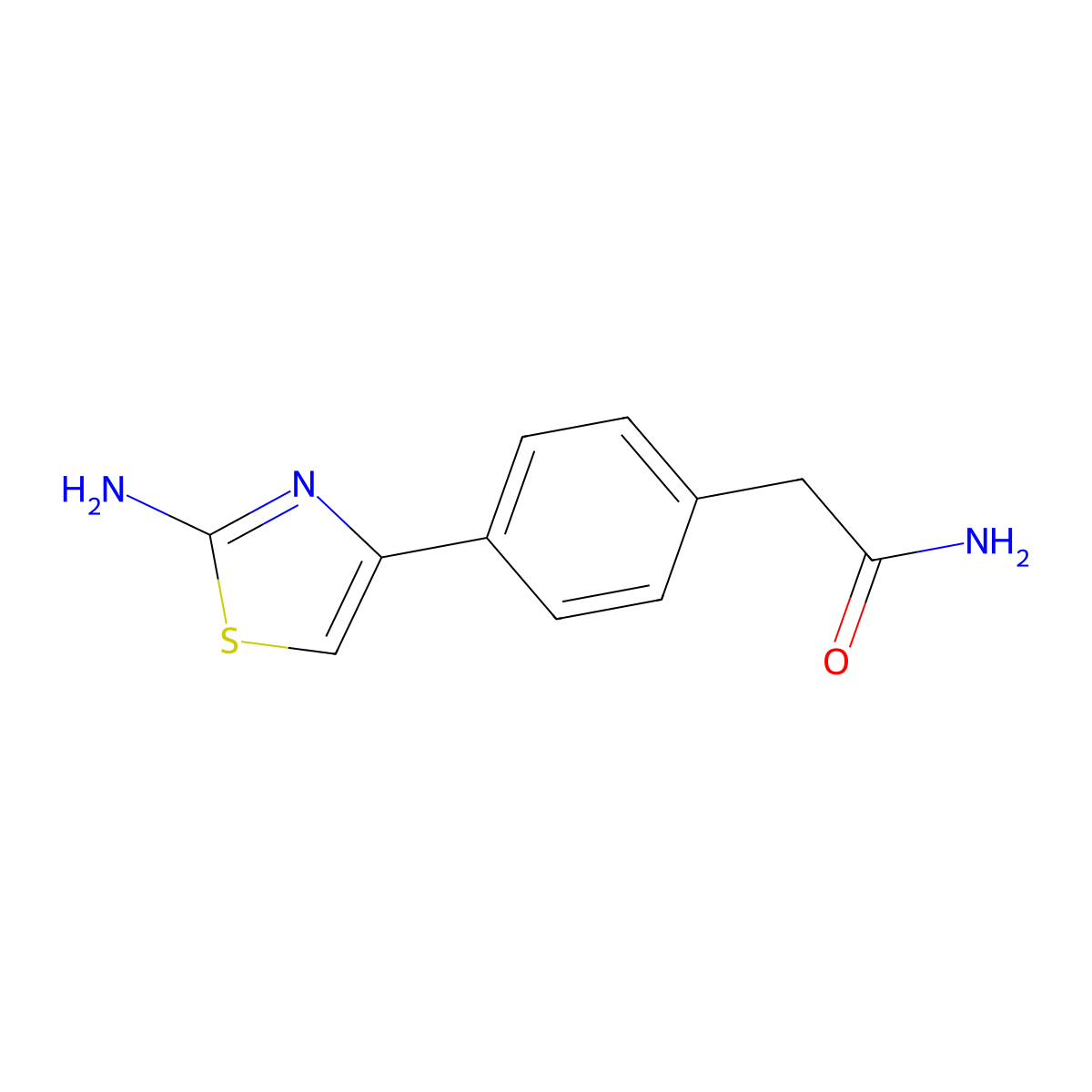 2-[4-(2-Amino-1,3-thiazol-4-yl)phenyl]acetamide molecular structure, CAS 1049874-22-7