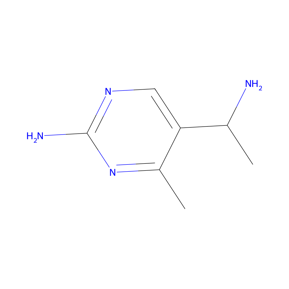 5-(1-Aminoethyl)-4-methylpyrimidin-2-amine molecular structure, CAS 1049874-70-5