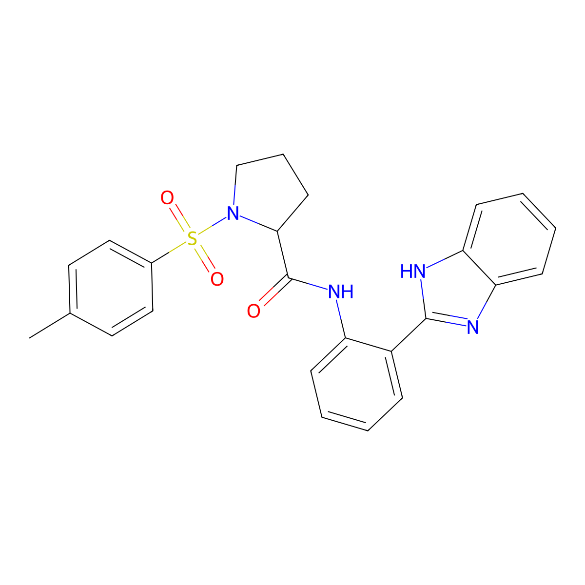 N-(2-(1H-benzo[d]imidazol-2-yl)phenyl)-1-tosylpyrrolidine-2-carboxamide molecular structure, CAS 1049913-99-6