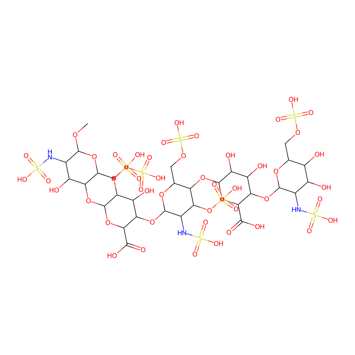 Heparin Pentasaccharide molecular structure, CAS 104993-28-4