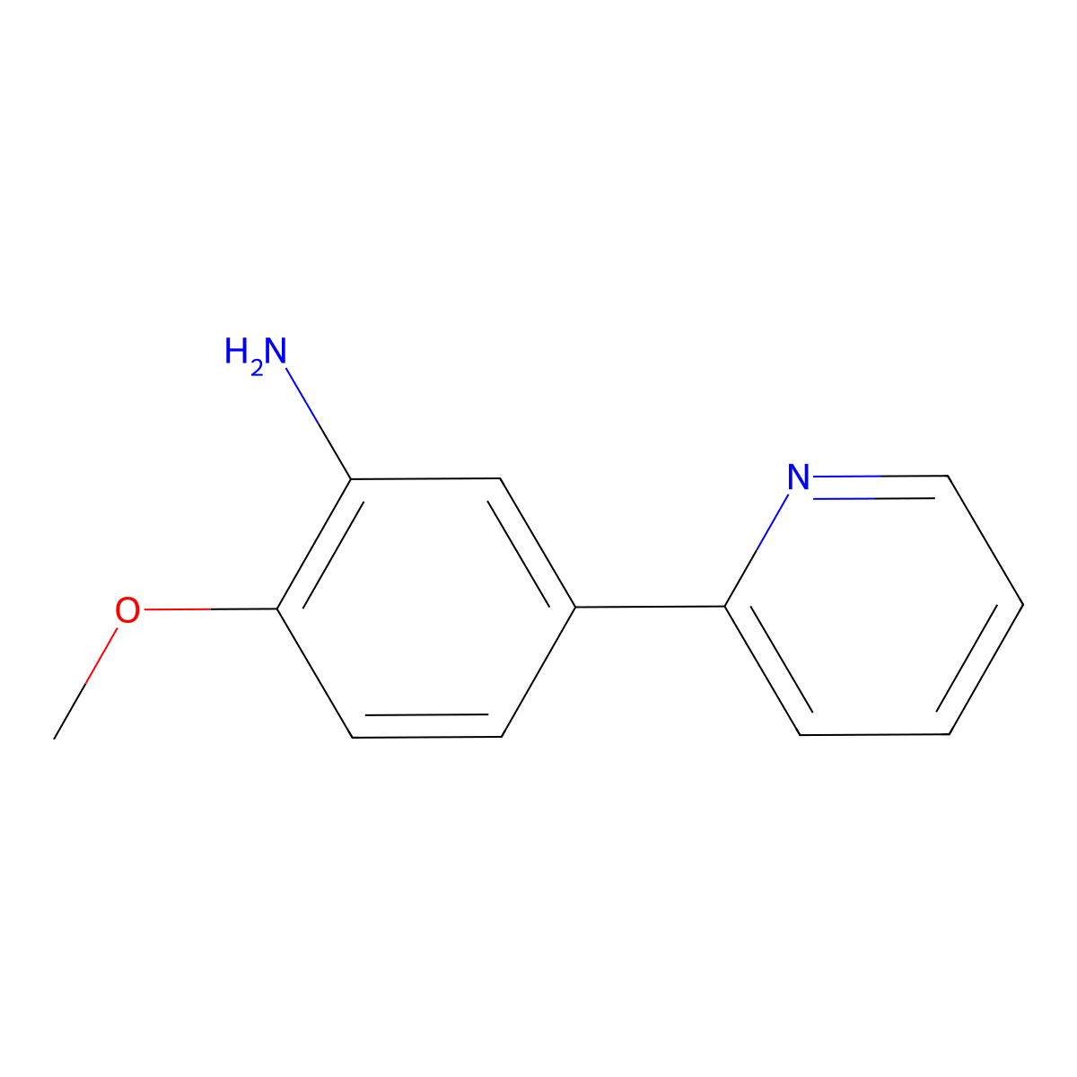 2-Methoxy-5-(pyridin-2-yl)aniline molecular structure, CAS 104994-90-3