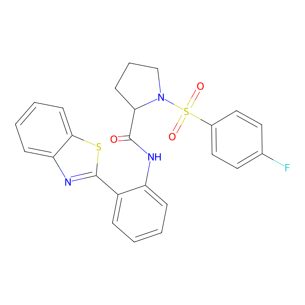 N-(2-(benzo[d]thiazol-2-yl)phenyl)-1-((4-fluorophenyl)sulfonyl)pyrrolidine-2-carboxamide molecular structure, CAS 1049946-72-6