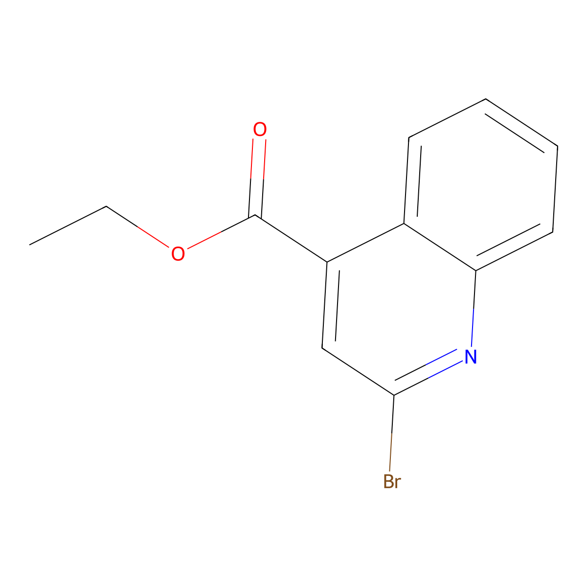 Ethyl 2-bromoquinoline-4-carboxylate molecular structure, CAS 104997-49-1