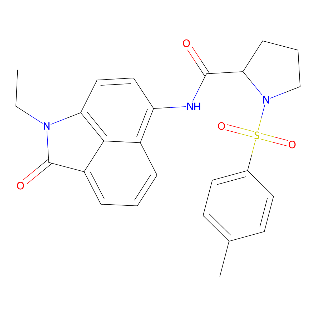 N-(1-ethyl-2-oxo-1,2-dihydrobenzo[cd]indol-6-yl)-1-tosylpyrrolidine-2-carboxamide molecular structure, CAS 1049970-05-9