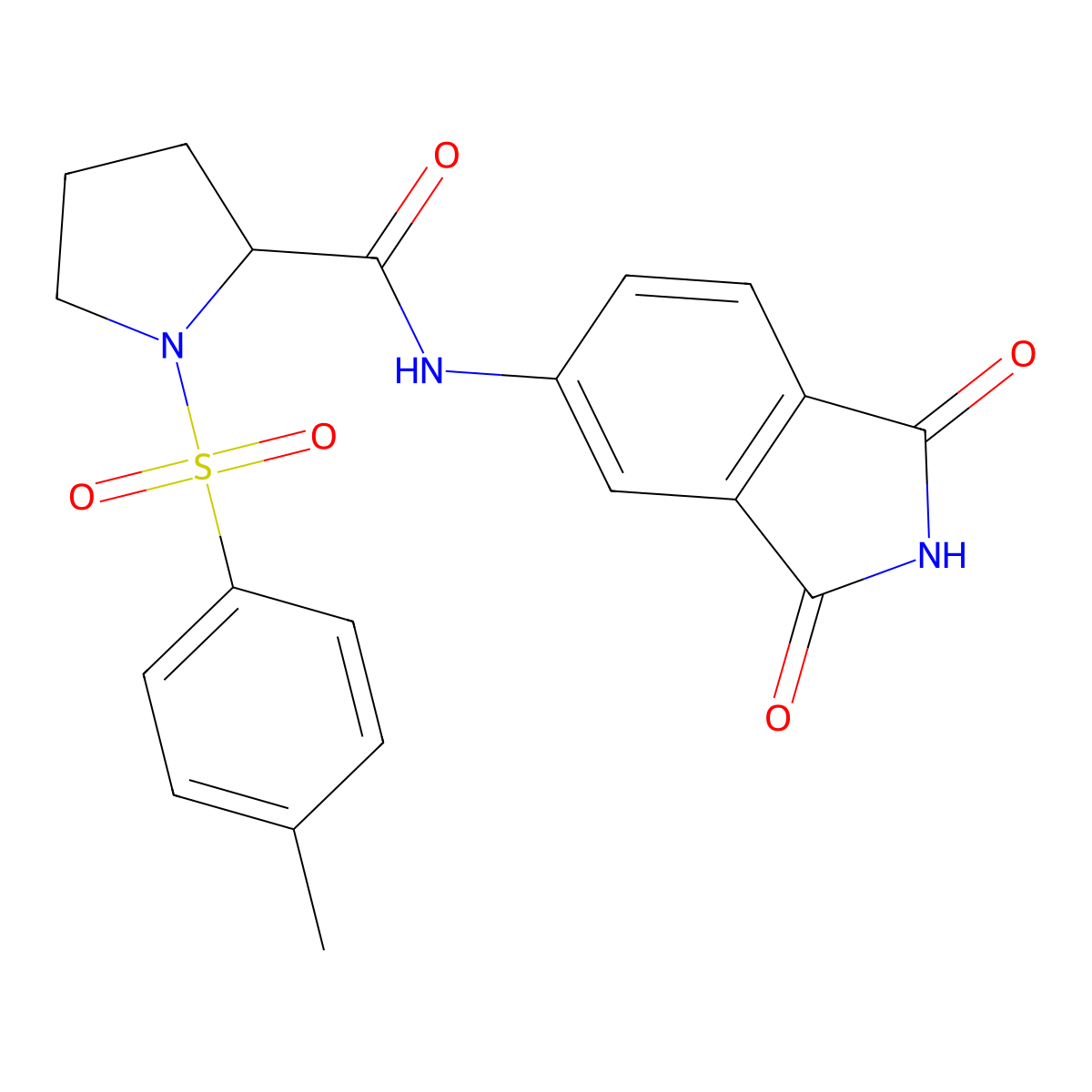 N-(1,3-dioxoisoindolin-5-yl)-1-tosylpyrrolidine-2-carboxamide molecular structure, CAS 1049970-09-3