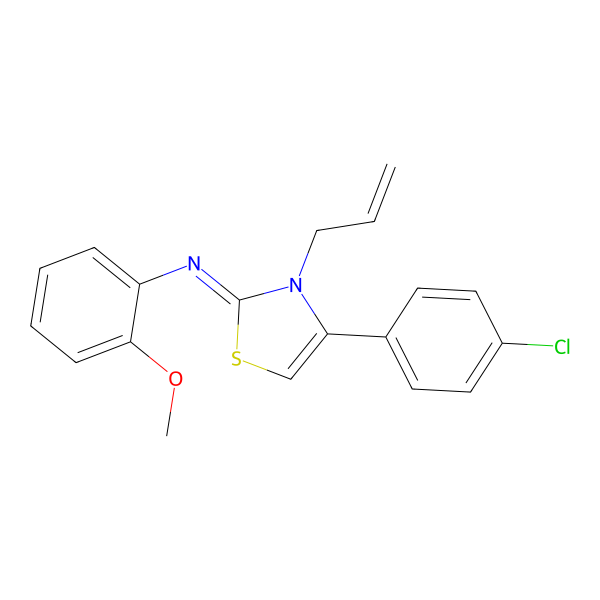 N-(3-Allyl-4-(4-chlorophenyl)-1,3-thiazol-2(3H)-ylidene)-2-methoxyaniline hydrobromide molecular structure, CAS 1049970-43-5
