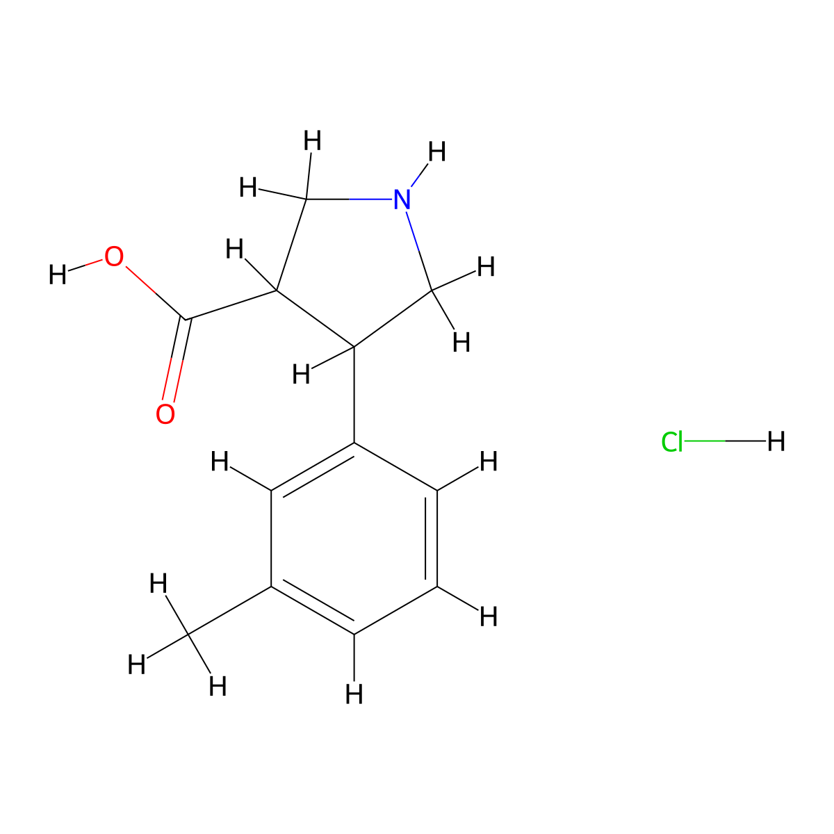 trans-4-(m-Tolyl)pyrrolidine-3-carboxylic acid hydrochloride molecular structure, CAS 1049976-06-8
