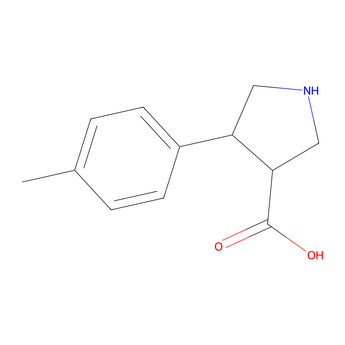 (3S,4R)-4-p-Tolylpyrrolidine-3-carboxylic acid molecular structure, CAS 1049976-10-4