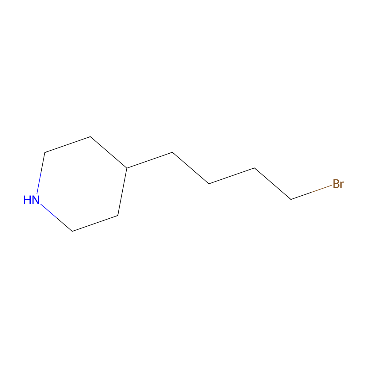 4-(4-Bromobutyl)piperidine molecular structure, CAS 1049976-30-8