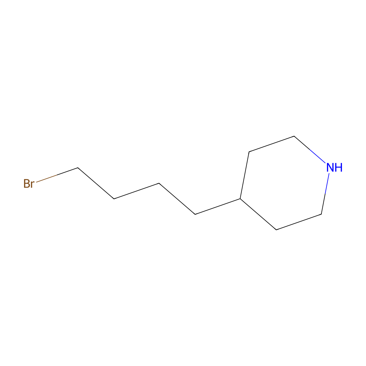 4-(4-Bromobutyl)piperidine molecular structure, CAS 1049976-30-8