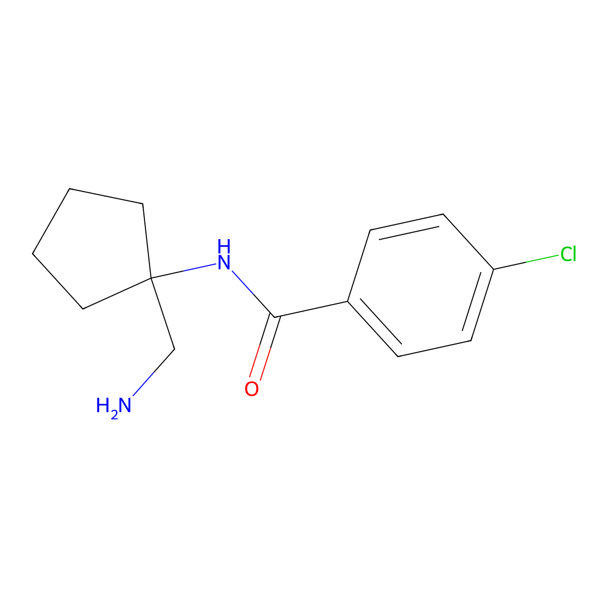 N-(1-(Aminomethyl)cyclopentyl)-4-chlorobenzamide molecular structure, CAS 1049977-03-8