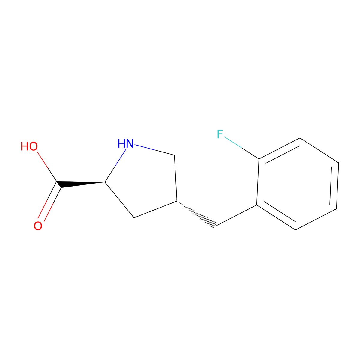 (2S,4R)-4-(2-Fluorobenzyl)pyrrolidine-2-carboxylic acid molecular structure, CAS 1049977-87-8