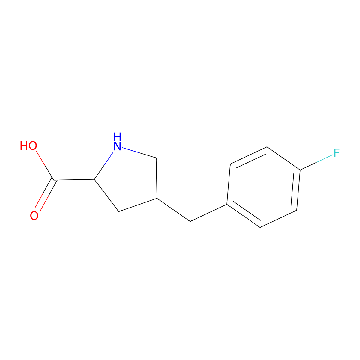 (2S,4R)-4-(4-Fluorobenzyl)pyrrolidine-2-carboxylic acid molecular structure, CAS 1049977-93-6