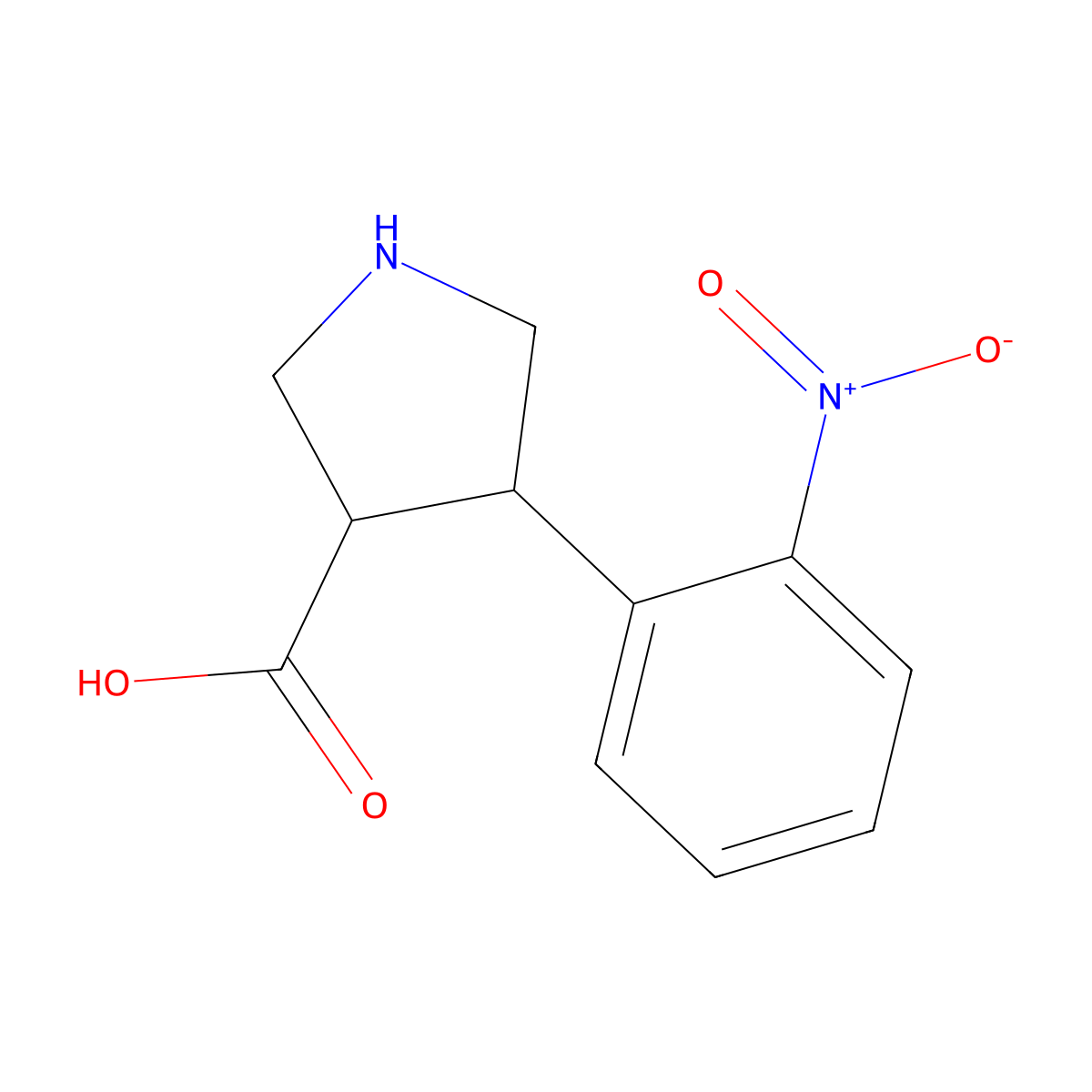 4-(2-Nitrophenyl)pyrrolidine-3-carboxylic acid molecular structure, CAS 1049978-00-8