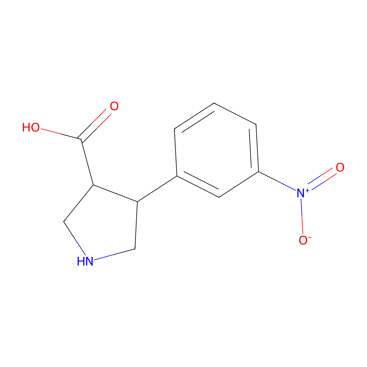 4-(3-Nitrophenyl)pyrrolidine-3-carboxylic acid molecular structure, CAS 1049978-19-9