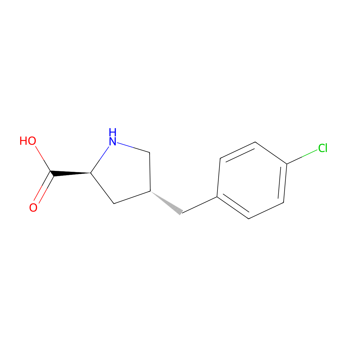 (2S,4R)-4-(4-Chlorobenzyl)pyrrolidine-2-carboxylic acid molecular structure, CAS 1049978-20-2