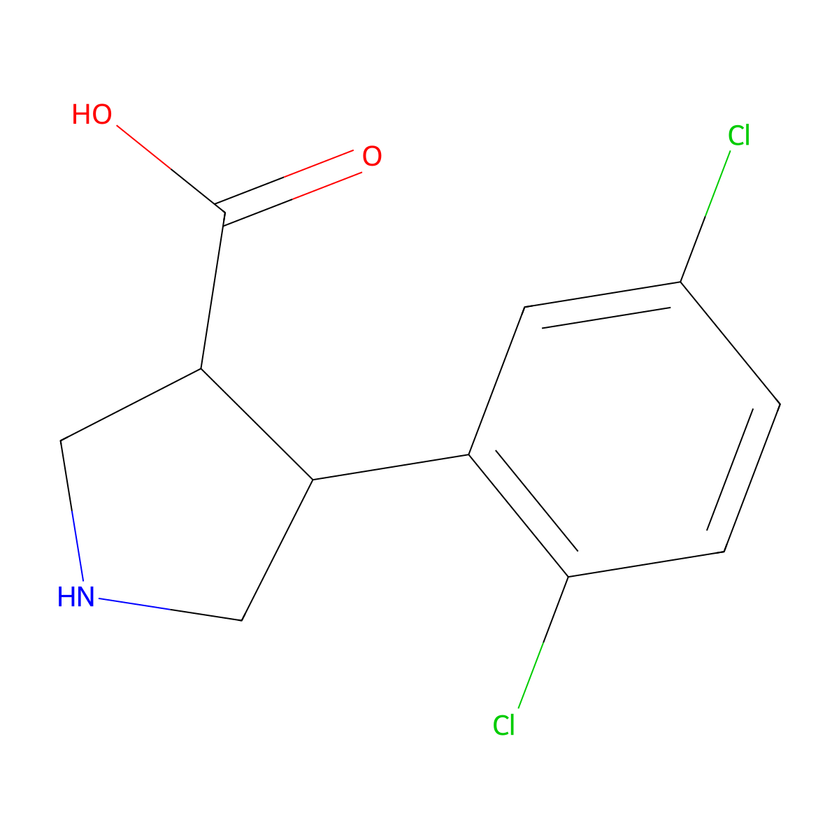 (3S,4R)-4-(2,5-dichlorophenyl)pyrrolidine-3-carboxylic acid molecular structure, CAS 1049978-45-1
