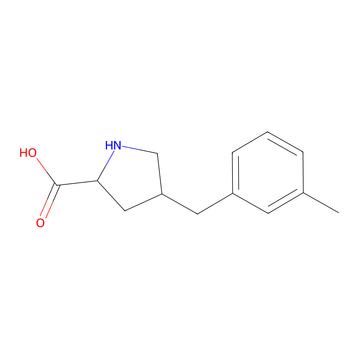 (2S,4R)-4-(3-Methylbenzyl)pyrrolidine-2-carboxylic acid molecular structure, CAS 1049978-54-2