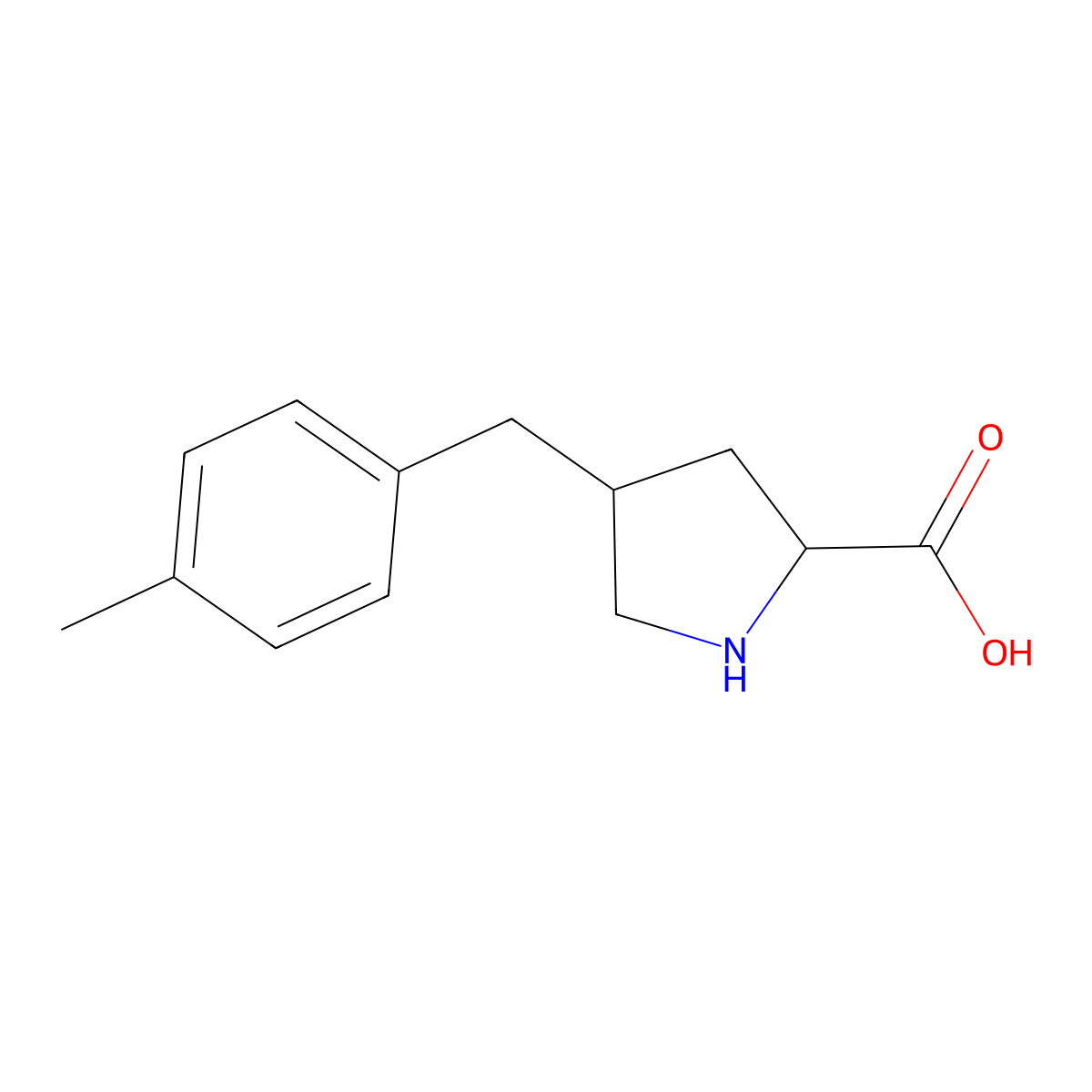 (2S,4R)-4-(4-Methylbenzyl)pyrrolidine-2-carboxylic acid molecular structure, CAS 1049978-60-0