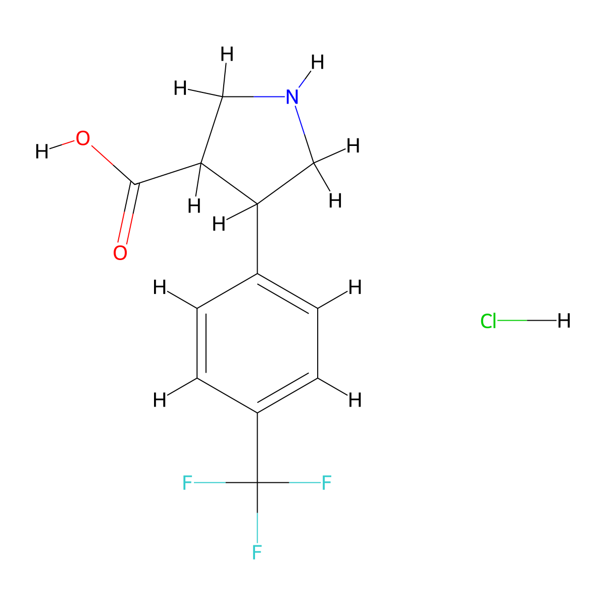 4-[4-(Trifluoromethyl)phenyl]pyrrolidine-3-carboxylic acid;hydrochloride molecular structure, CAS 1049978-66-6