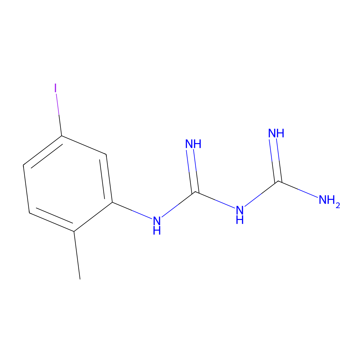 N-(5-Iodo-2-methylphenyl)triimidodicarbonic diamide molecular structure, CAS 1049978-76-8