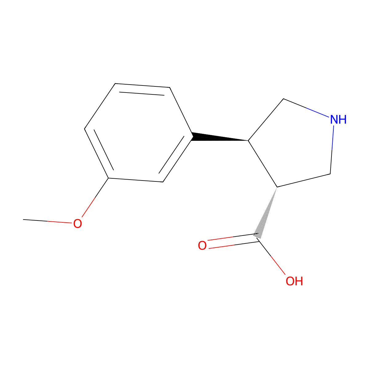 (3R,4S)-4-(3-Methoxyphenyl)pyrrolidine-3-carboxylic acid molecular structure, CAS 1049978-87-1