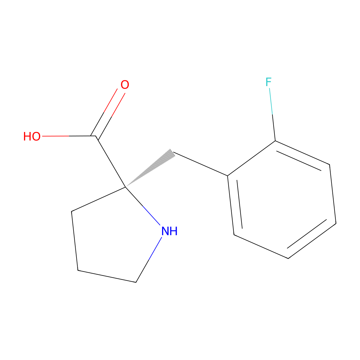 2-((2-Fluorophenyl)methyl)-L-proline molecular structure, CAS 1049980-34-8
