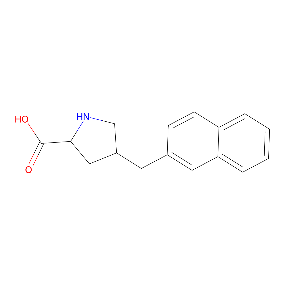 (2S,4R)-4-(naphthalen-2-ylmethyl)pyrrolidine-2-carboxylic acid molecular structure, CAS 1049980-53-1