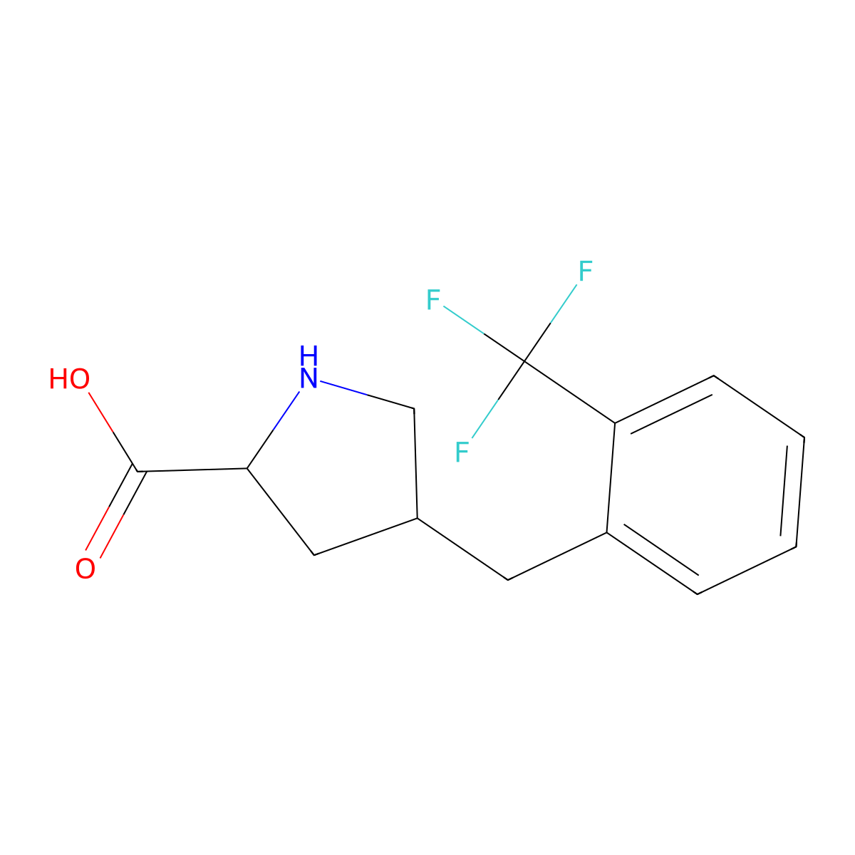 (2S,4R)-4-(2-(Trifluoromethyl)benzyl)pyrrolidine-2-carboxylic acid molecular structure, CAS 1049981-50-1