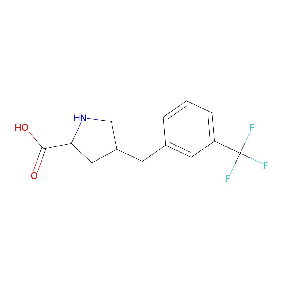 (2S,4R)-4-(3-(Trifluoromethyl)benzyl)pyrrolidine-2-carboxylic acid molecular structure, CAS 1049981-63-6