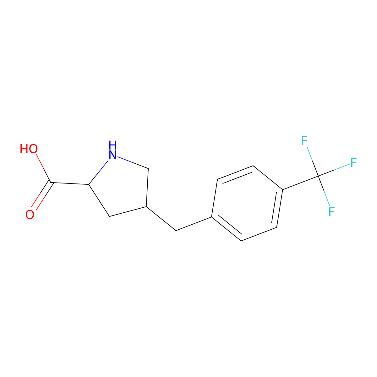 (2S,4R)-4-(4-(Trifluoromethyl)benzyl)pyrrolidine-2-carboxylic acid molecular structure, CAS 1049981-68-1