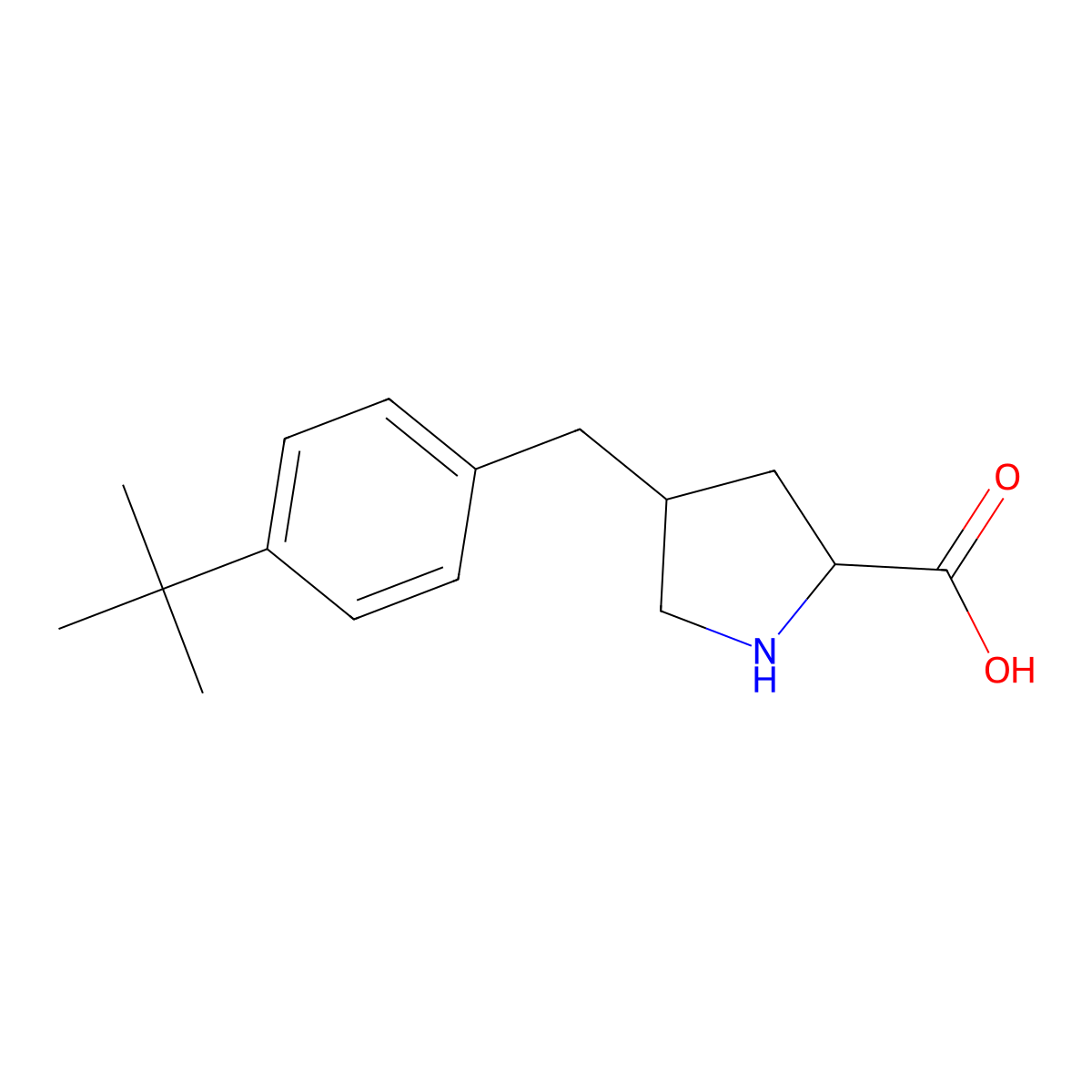 (2S,4R)-4-(4-tert-Butylbenzyl)pyrrolidine-2-carboxylic acid molecular structure, CAS 1049982-04-8