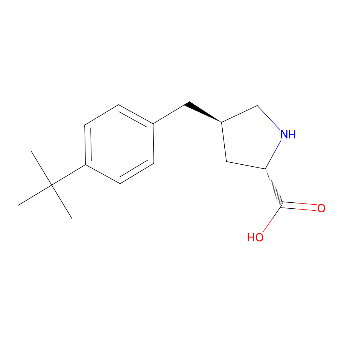 (2S,4R)-4-(4-tert-Butylbenzyl)pyrrolidine-2-carboxylic acid molecular structure, CAS 1049982-04-8