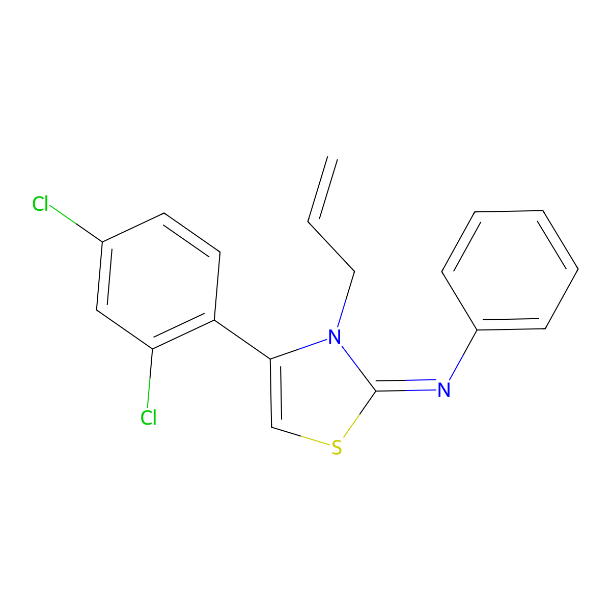 4-(2,4-dichlorophenyl)-N-phenyl-3-prop-2-enyl-1,3-thiazol-2-imine molecular structure, CAS 1049982-97-9