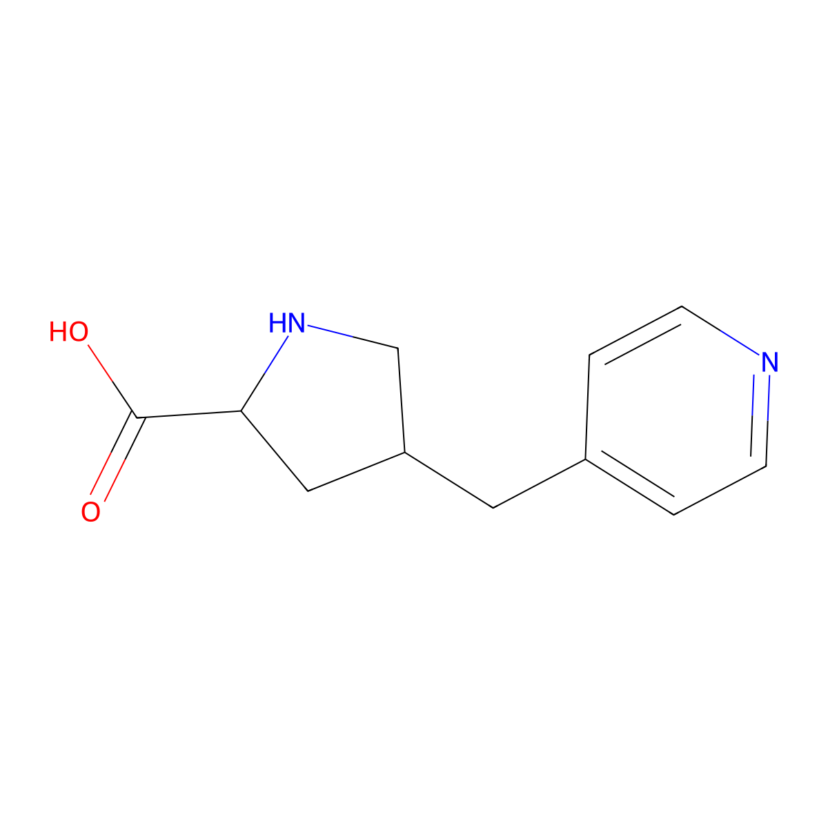 (2S,4R)-4-(pyridin-4-ylmethyl)pyrrolidine-2-carboxylic acid molecular structure, CAS 1049984-09-9