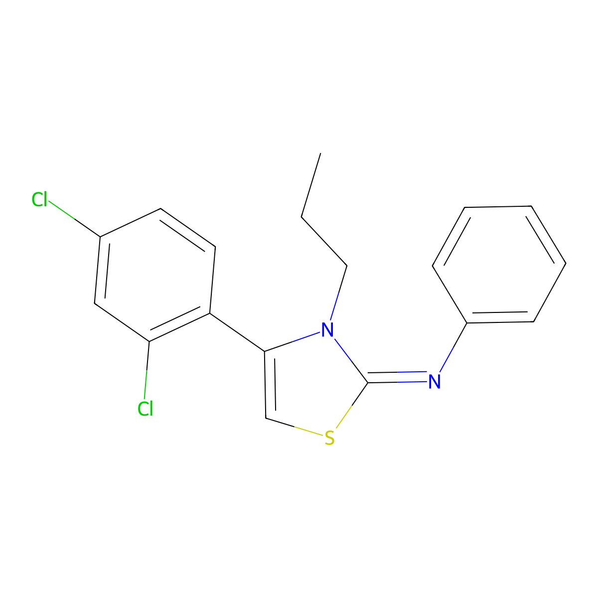 4-(2,4-Dichlorophenyl)-2-(phenylazamethylene)-3-propyl-1,3-thiazoline molecular structure, CAS 1049986-10-8