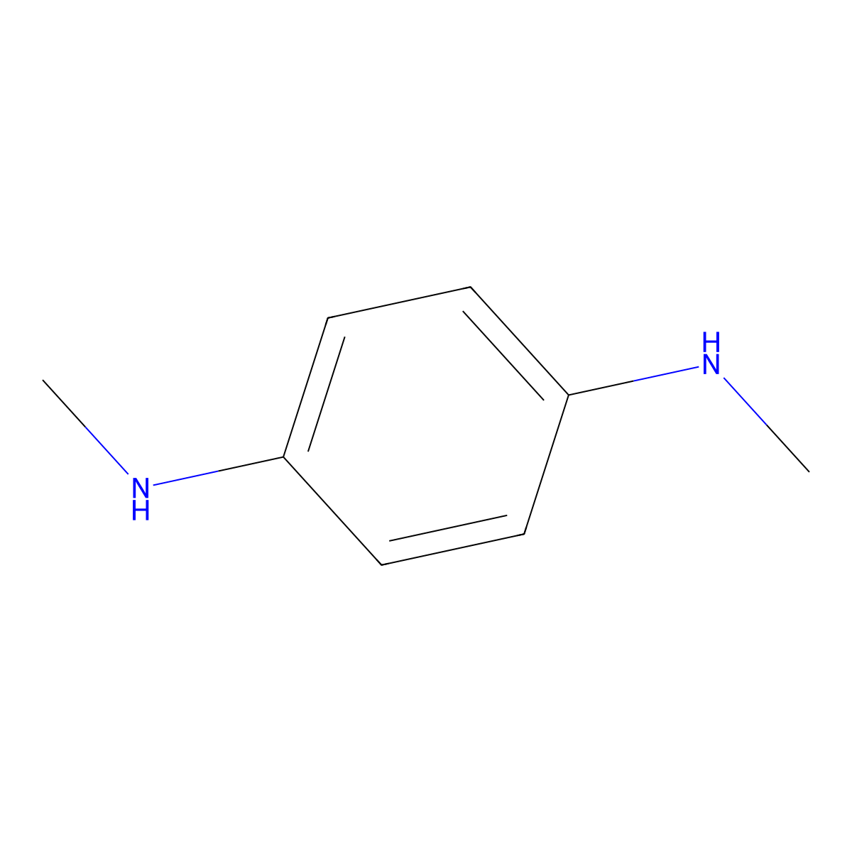 N,N'-dimethyl-p-phenylenediamine molecular structure, CAS 105-10-2