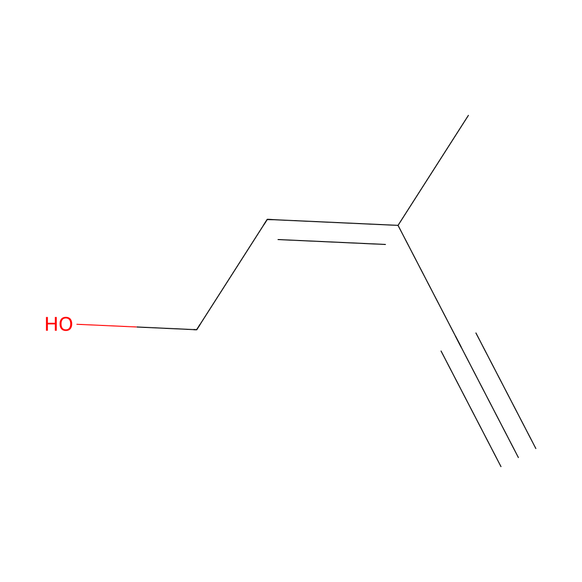 2-Penten-4-yn-1-ol, 3-methyl- molecular structure, CAS 105-29-3