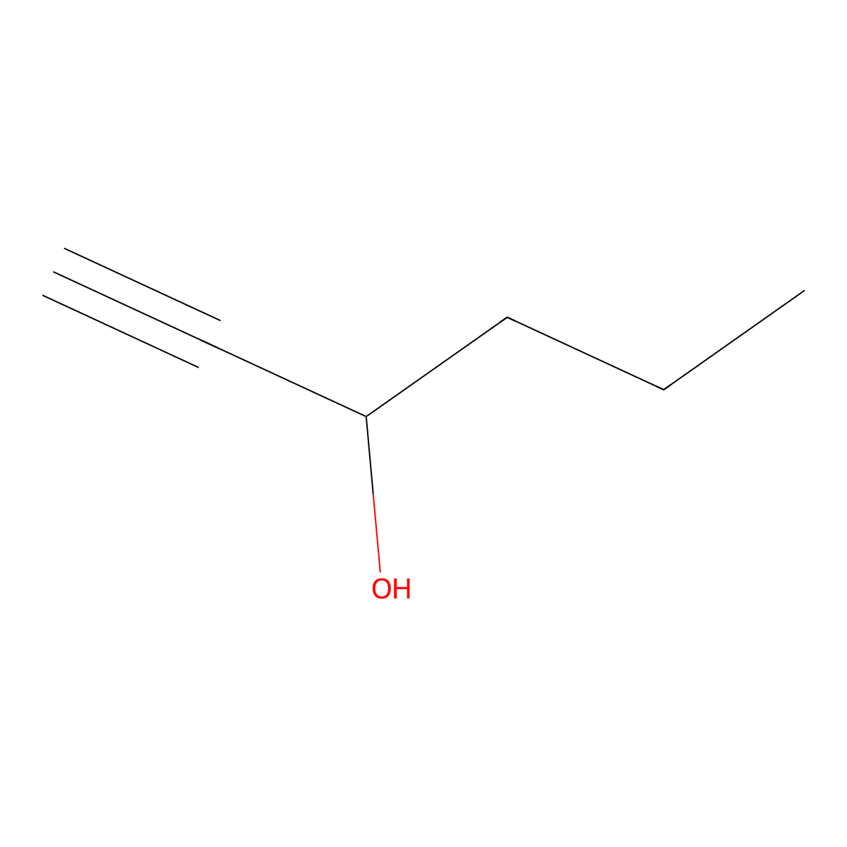 Propylethinylcarbinol molecular structure, CAS 105-31-7