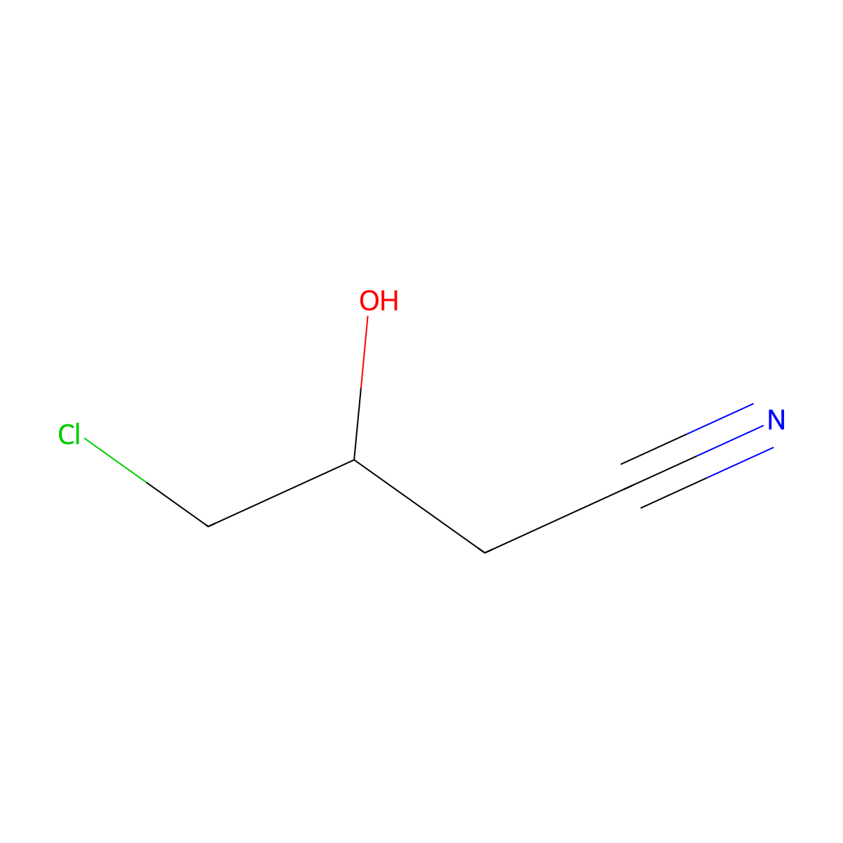 Butanenitrile, 4-chloro-3-hydroxy- molecular structure, CAS 105-33-9