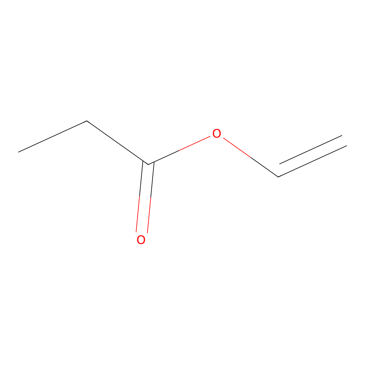 Vinyl propanoate molecular structure, CAS 105-38-4