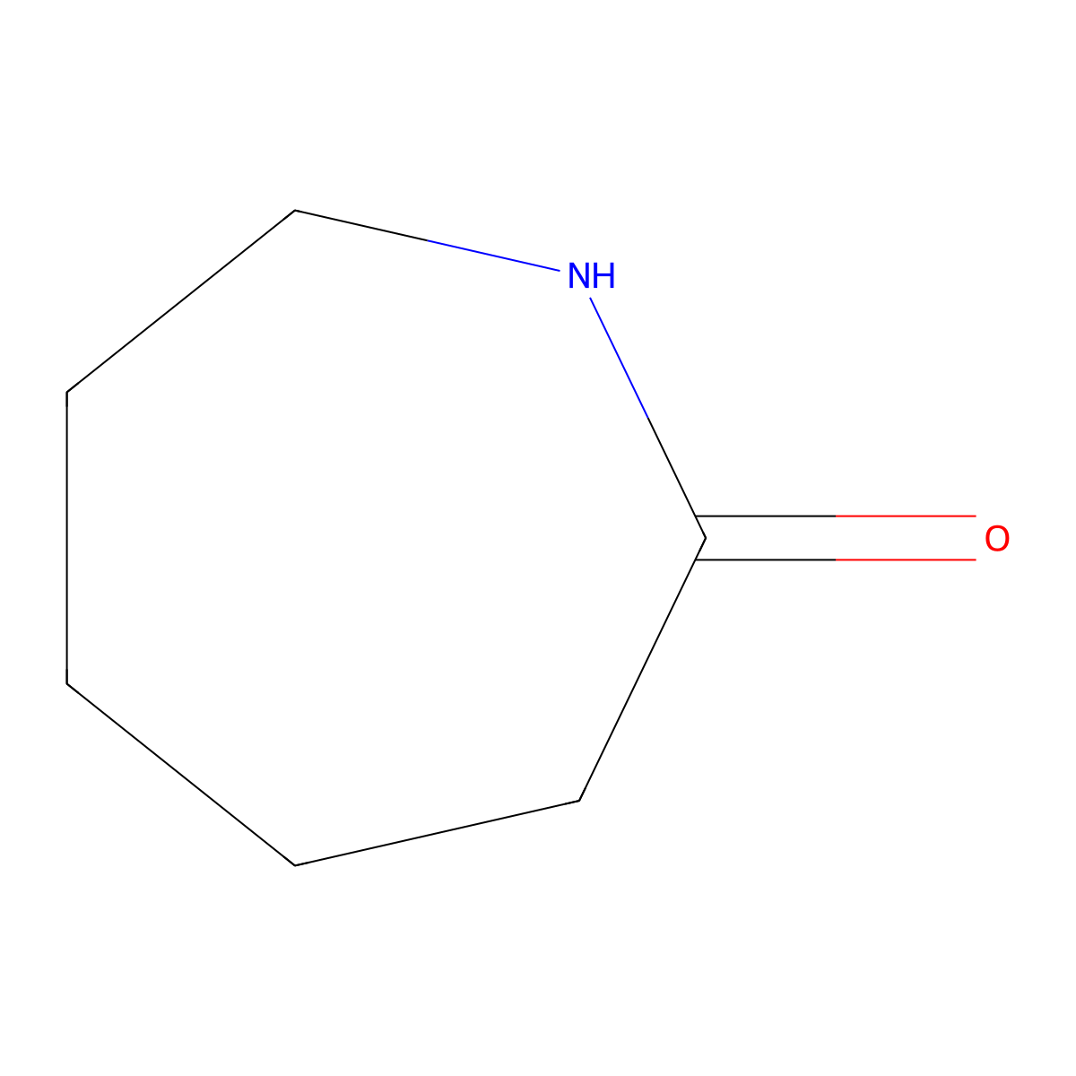 Caprolactam molecular structure, CAS 105-60-2