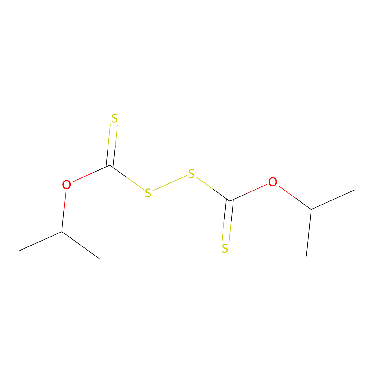 Diisopropyl xanthogen disulfide molecular structure, CAS 105-65-7