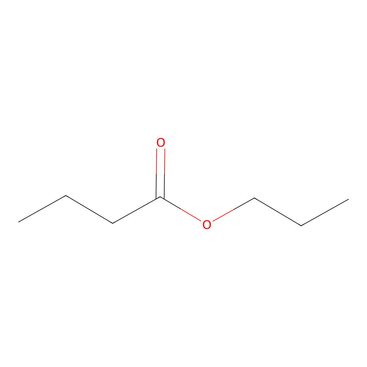 Propyl butyrate molecular structure, CAS 105-66-8