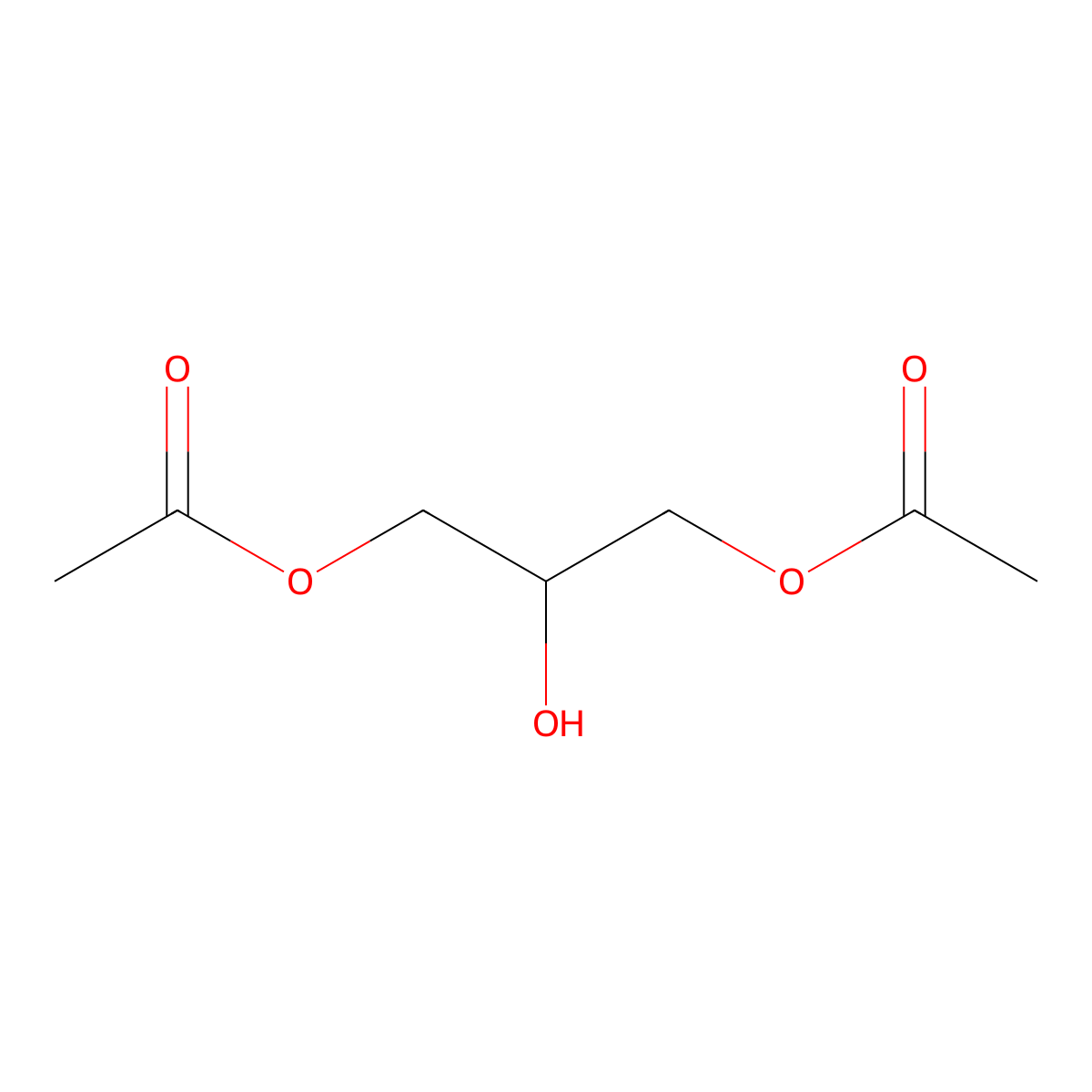 1,2,3-Propanetriol, 1,3-diacetate molecular structure, CAS 105-70-4