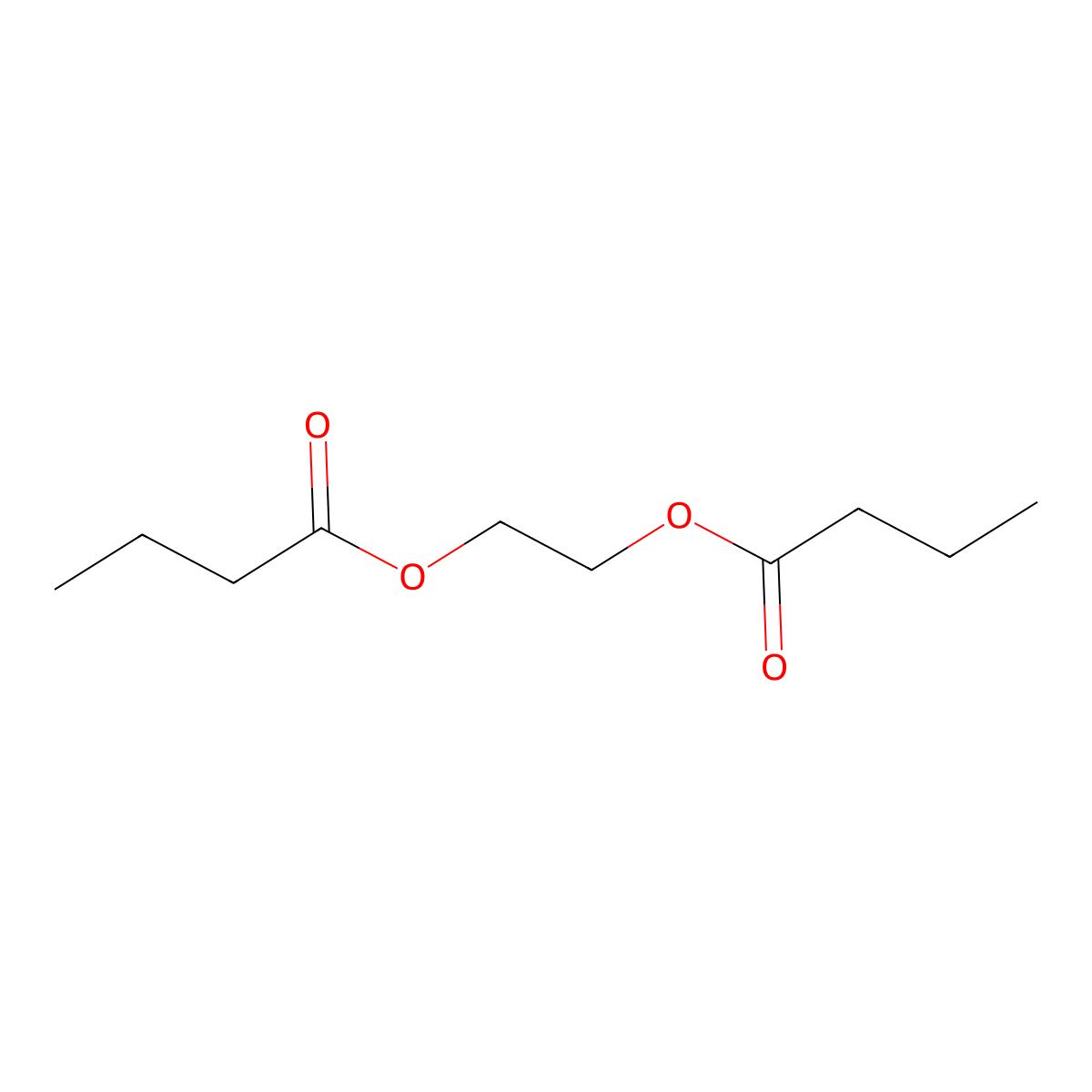 Butanoic acid, 1,2-ethanediyl ester molecular structure, CAS 105-72-6