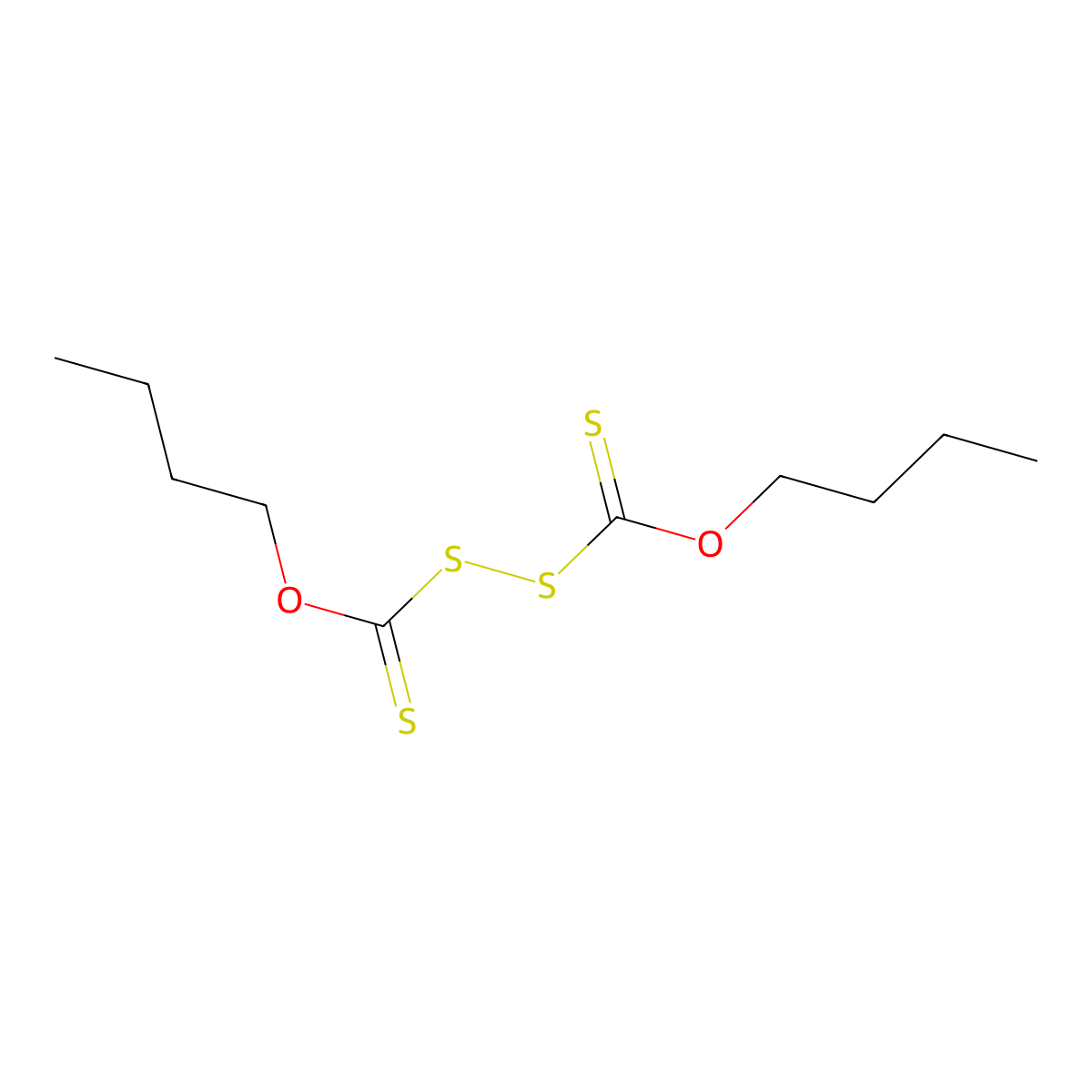 Dibutyl xanthogen disulfide molecular structure, CAS 105-77-1