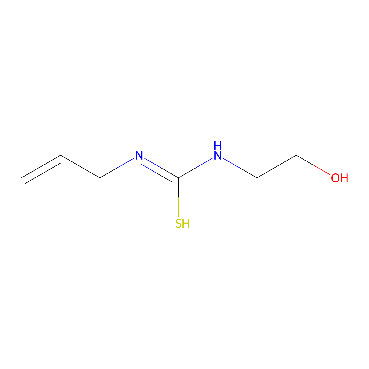 N-(2-hydroxyethyl)-N'-prop-2-enylcarbamimidothioic acid molecular structure, CAS 105-81-7