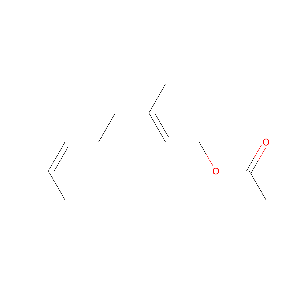 Geranyl Acetate molecular structure, CAS 105-87-3